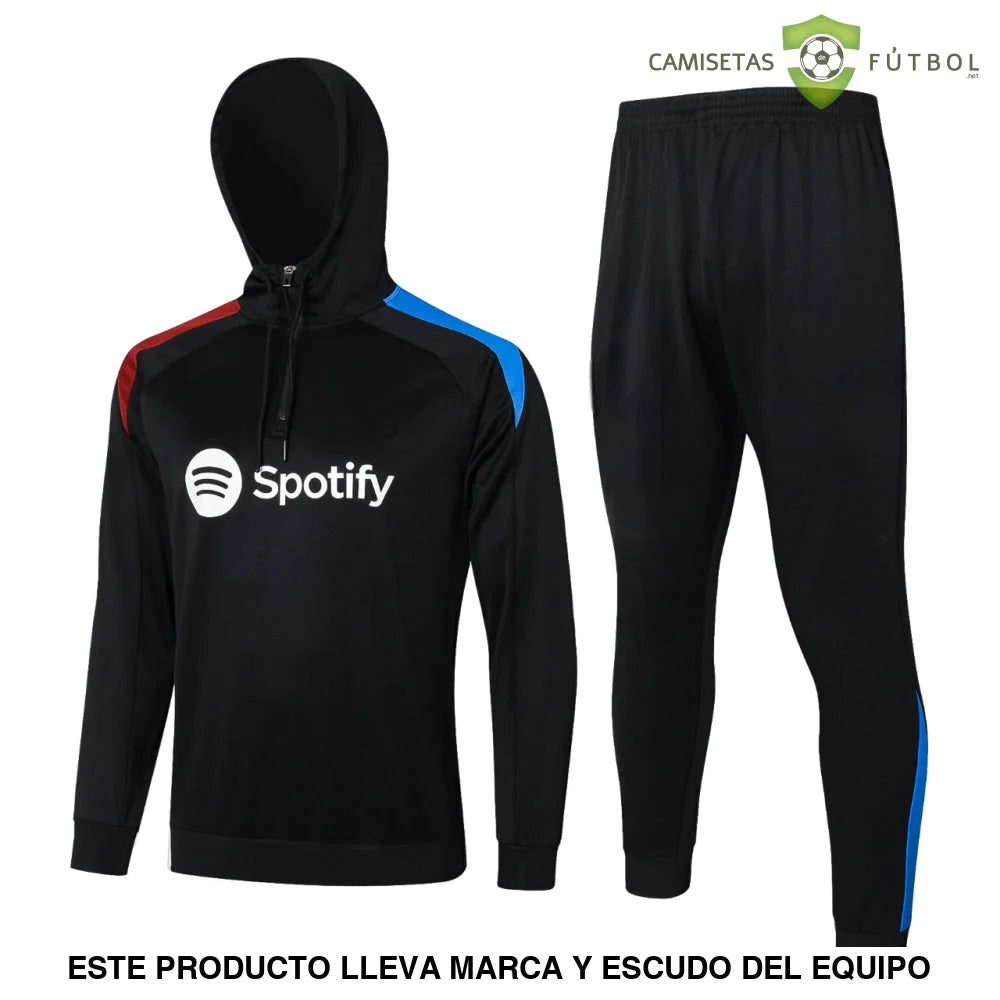 Tuta calcio Barcellona 24-25 mezza zip con cappuccio Modello 8 abbigliamento sportivo