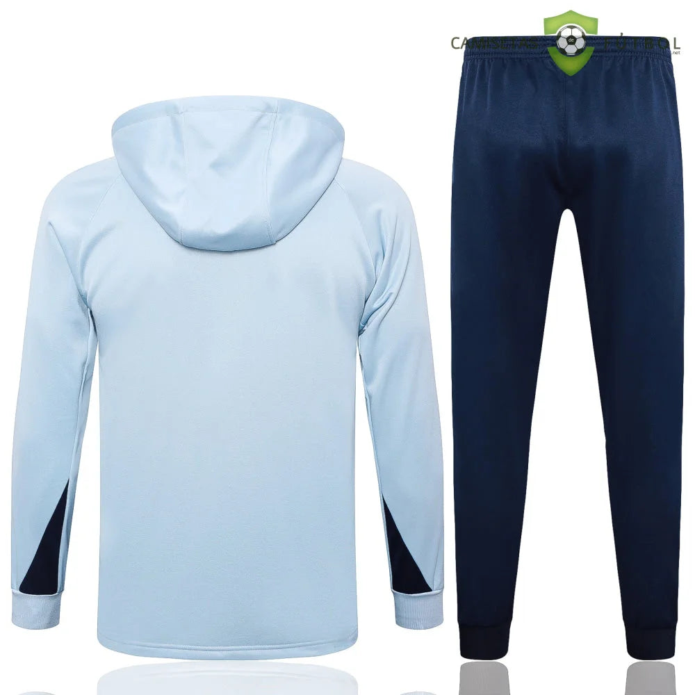 Tuta calcio Francia 24-25 mezza zip con cappuccio Modello 1 abbigliamento sportivo