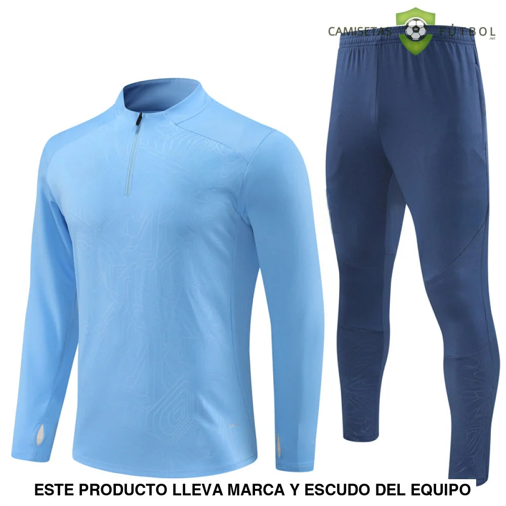 Tuta calcio Manchester City 24-25 mezza zip Modello 1 abbigliamento sportivo