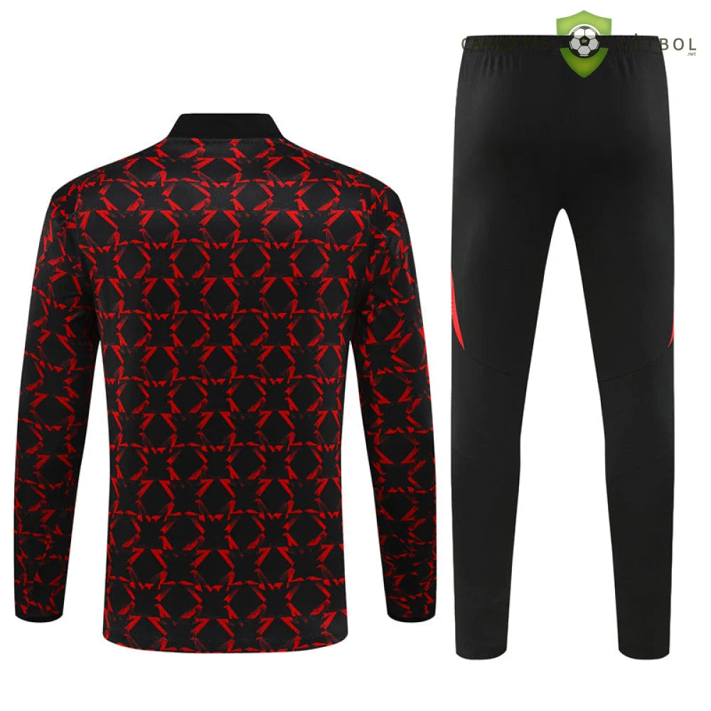 Tuta calcio Manchester United 24-25 mezza zip Modello 3 abbigliamento sportivo