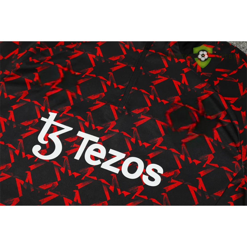 Tuta calcio Manchester United 24-25 mezza zip Modello 3 abbigliamento sportivo