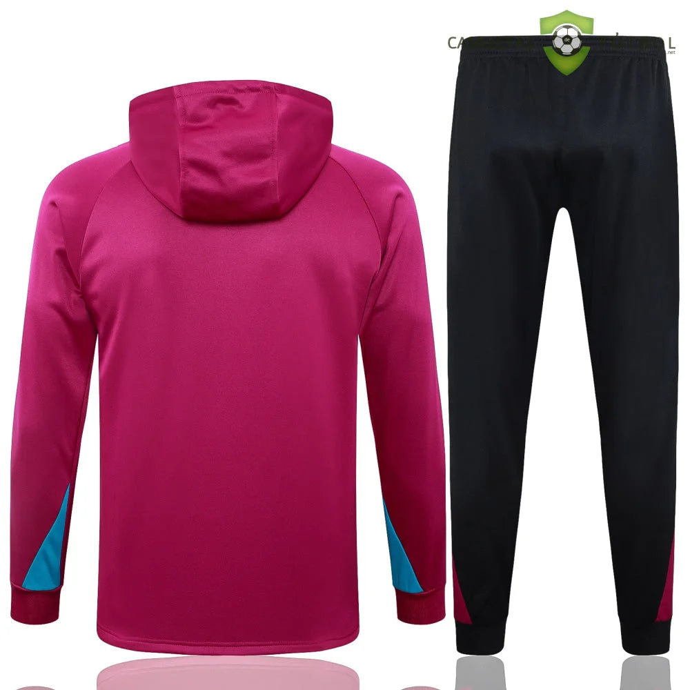 Tuta calcio PSG 24-25 mezza zip con cappuccio Modello 4 abbigliamento sportivo