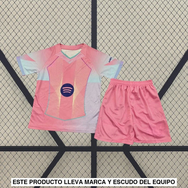 Completo calcio bambino Barcellona 25-26, edizione speciale rosa.