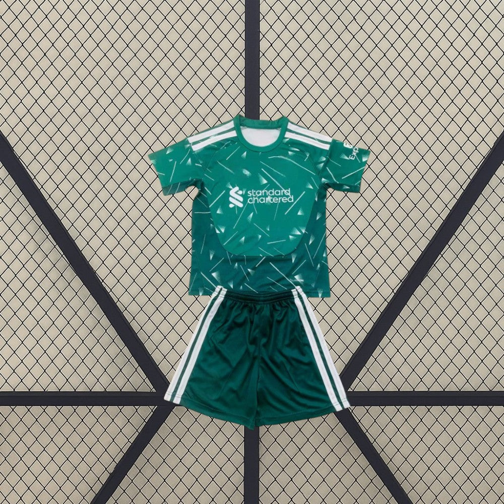 Equipación Liverpool 26-27 Portero Verde Niño con camiseta y pantalón en color verde