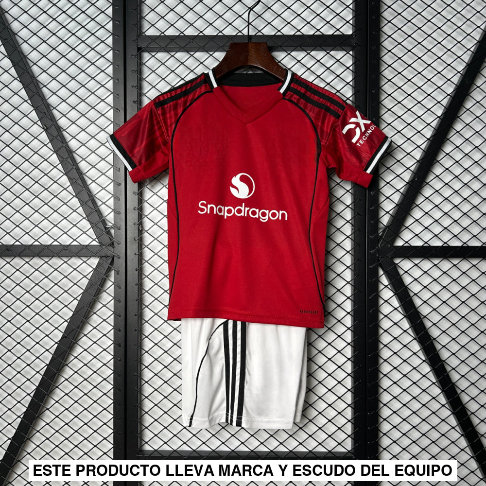 Equipación Manchester United 25-26 Local Niño Equipación Niño