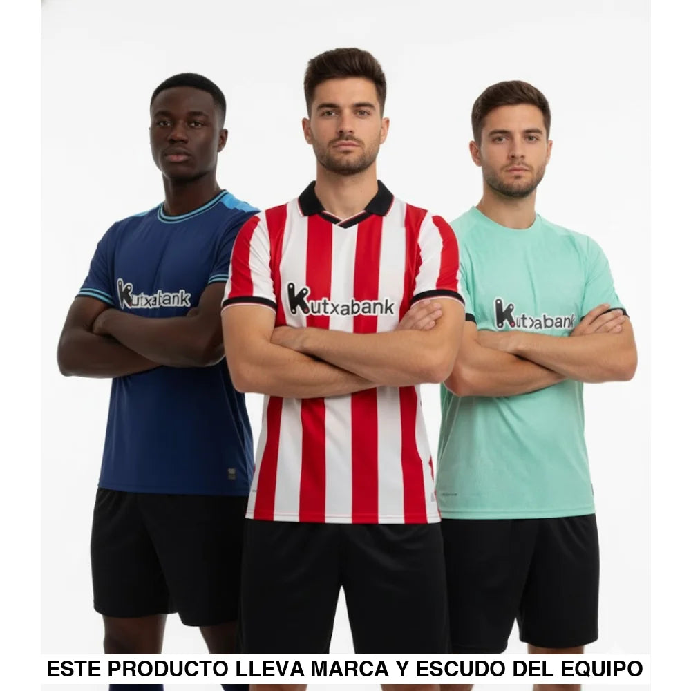 Pack Trío de Camisetas Athletic de Bilbao 25-26 (Local + Visitante + 3ª) Camiseta Fan