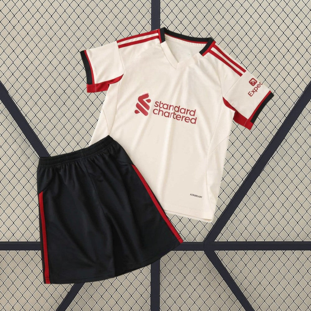 Pack Trío de Equipaciones Liverpool Niño 25-26 (Local + Visitante + 3ª)