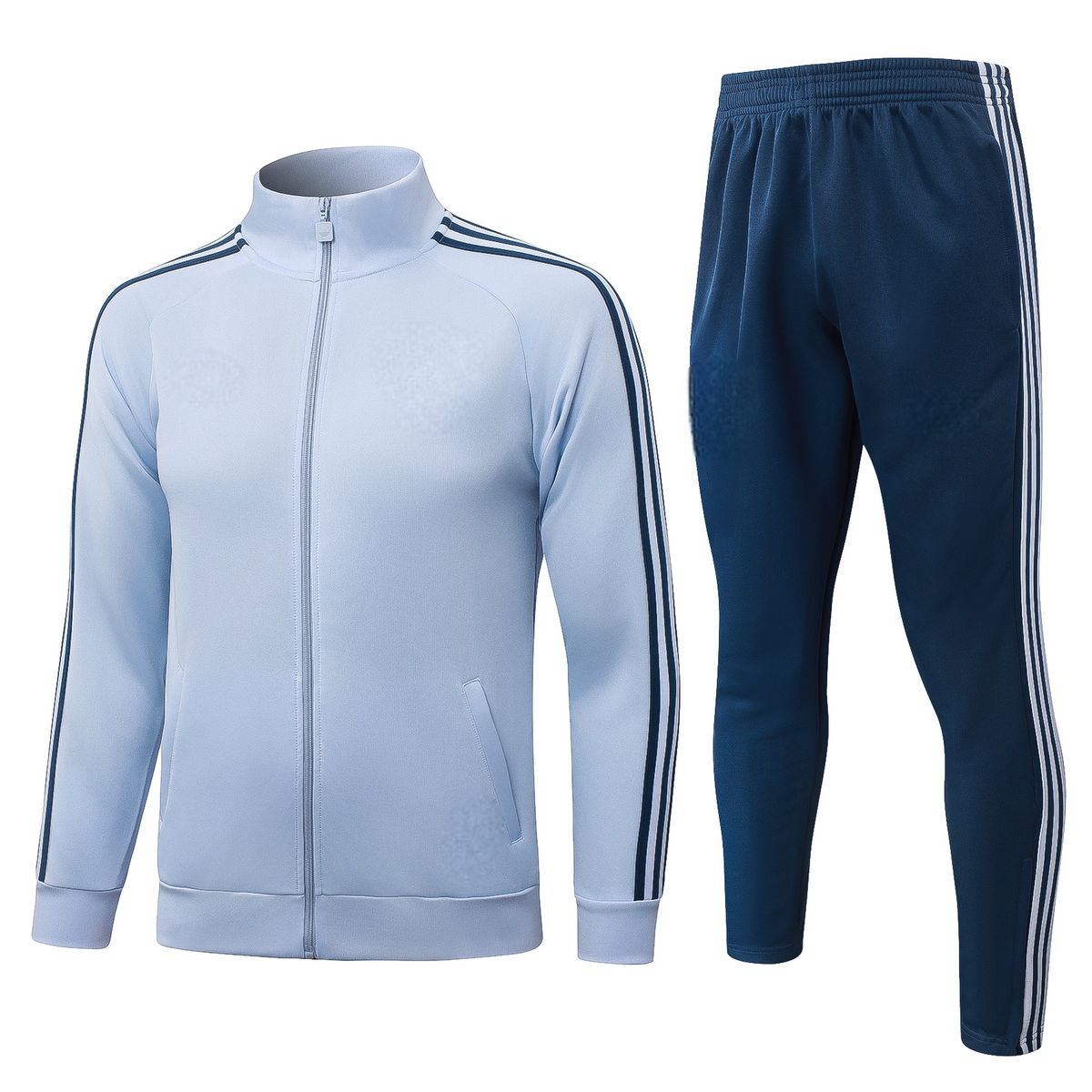Chándal Italia 26-27 Modelo 2 con chaqueta blanca de cremallera completa y pantalón azul marino