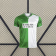 Vista frontal de la Camiseta Córdoba 26-27 edición especial retro en verde y blanco con cuello clásico