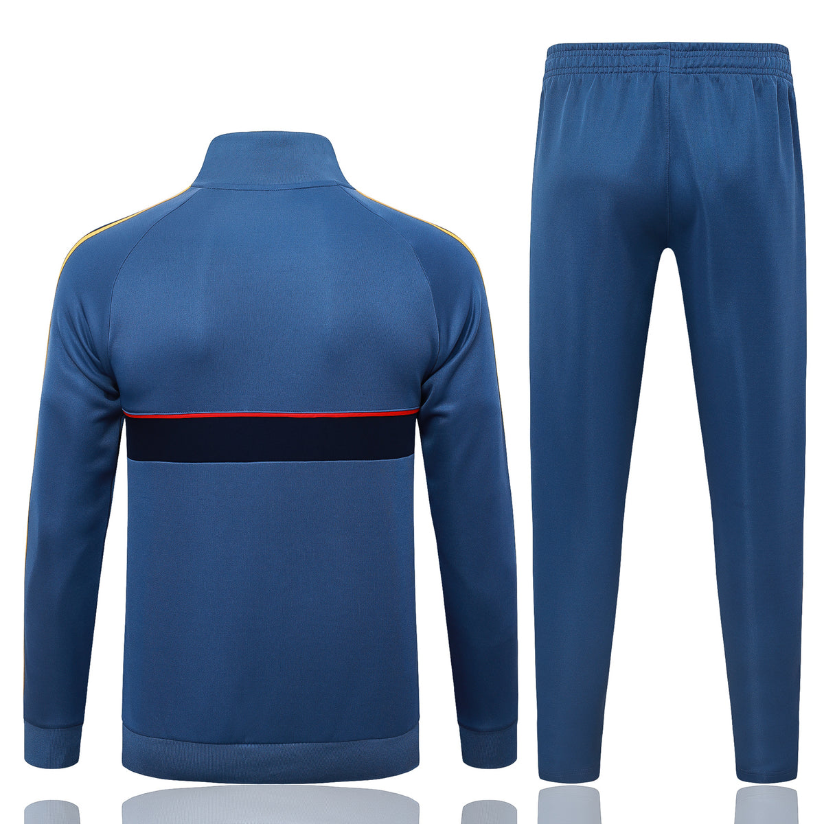 Vista trasera del chándal Arsenal 26-27 Modelo 2 con chaqueta y pantalón largo azul
