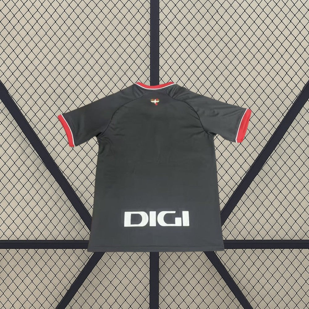 Camiseta Athletic de Bilbao 26-27 visitante vista trasera en gris oscuro con detalles rojos