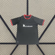 Camiseta Athletic de Bilbao 26-27 visitante frontal en gris oscuro con cuello y mangas en rojo