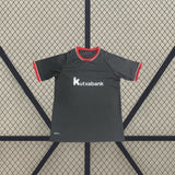 Camiseta Athletic de Bilbao 26-27 visitante frontal en gris oscuro con cuello y mangas en rojo