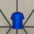 Camiseta Croacia 26-27 Visitante Mundial 2026 vista frontal en azul con cuadros laterales