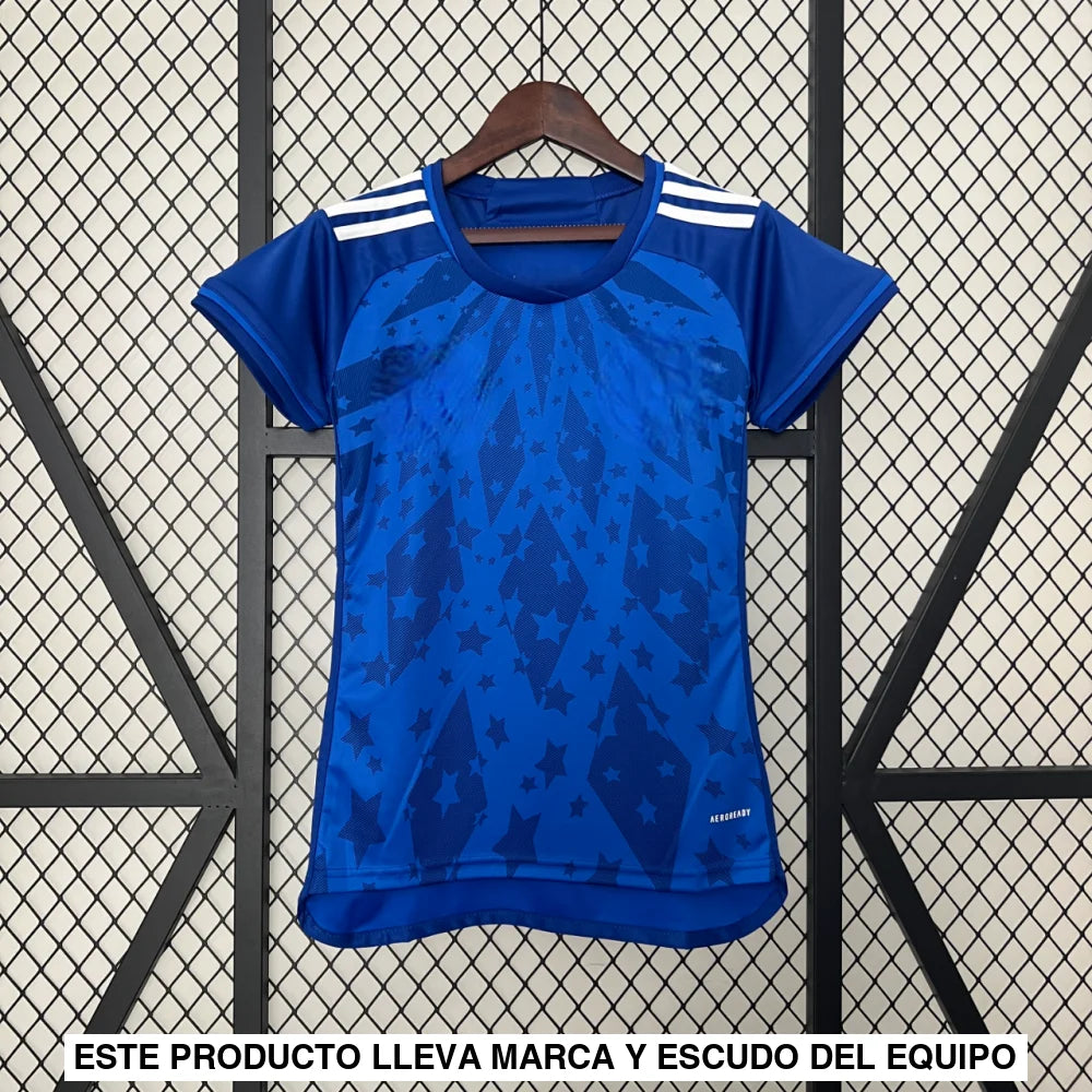 Camiseta Cruzeiro 24-25 Local Femenina Camiseta Fan