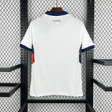 Camiseta Ecuador 26-27 tercera equipación vista trasera blanca con cuello azul marino