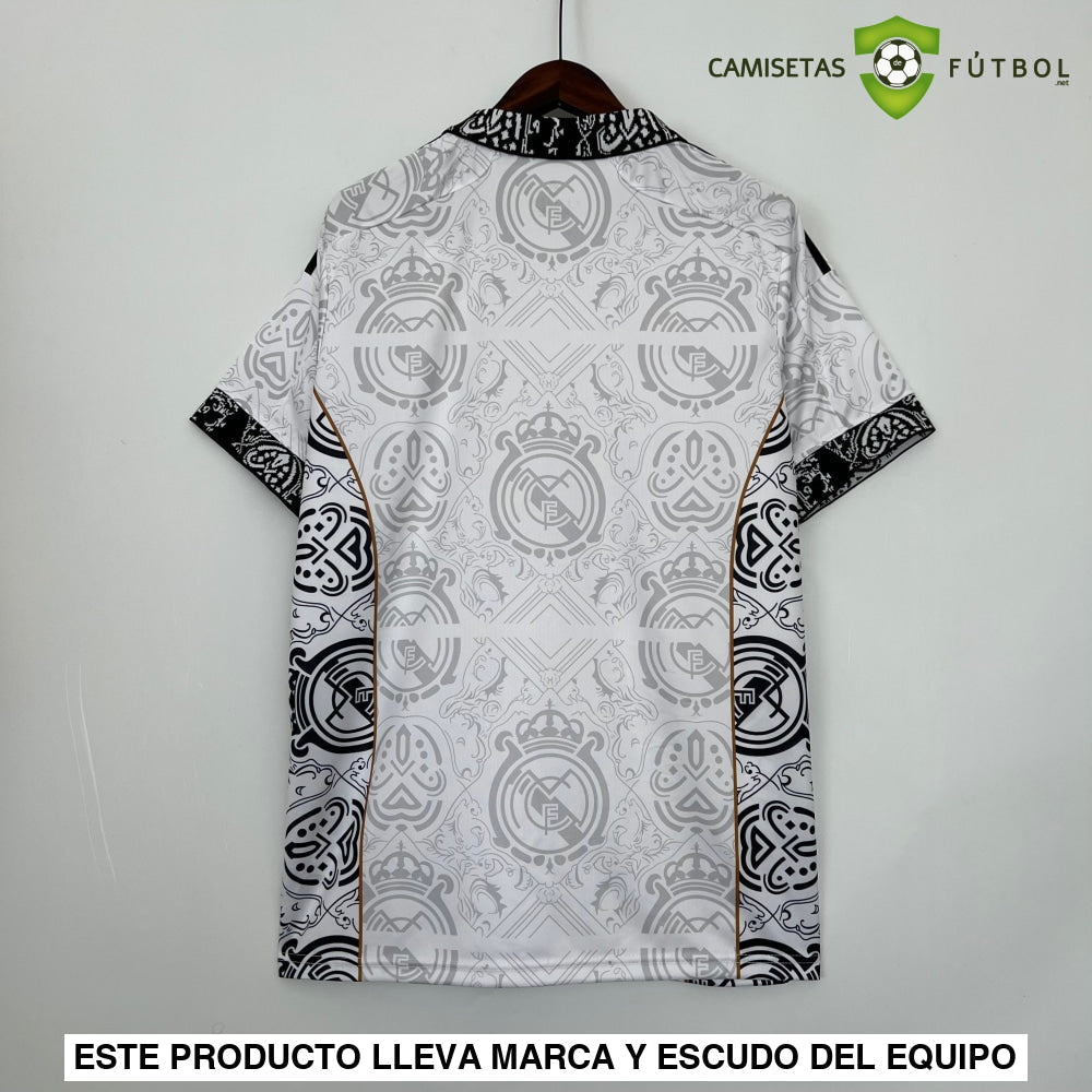 Camiseta Real Madrid 23-24 Edicion Especial Blanco Negro Parche