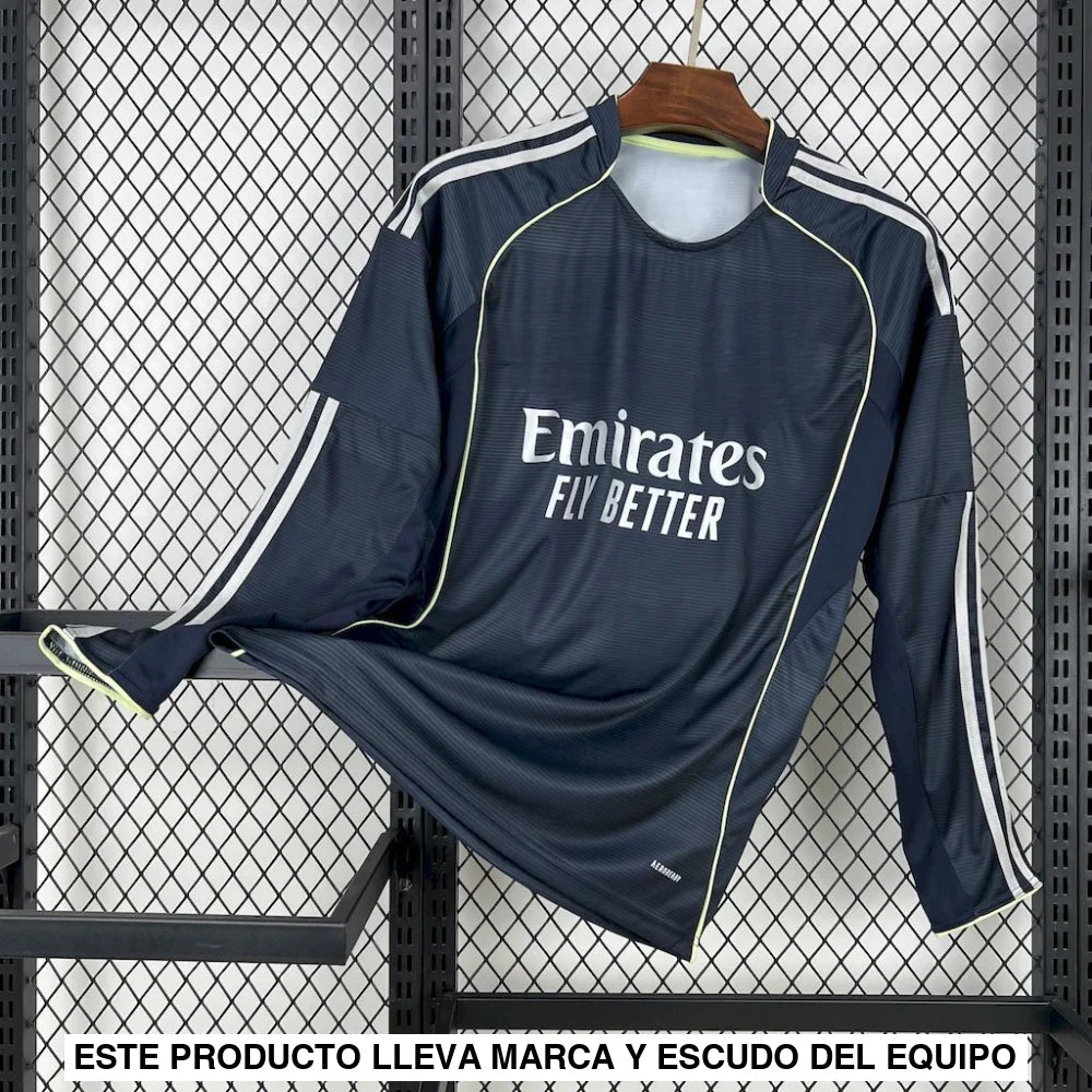 Camiseta R.M. 25-26 Visitante Manga Larga Camiseta Fan