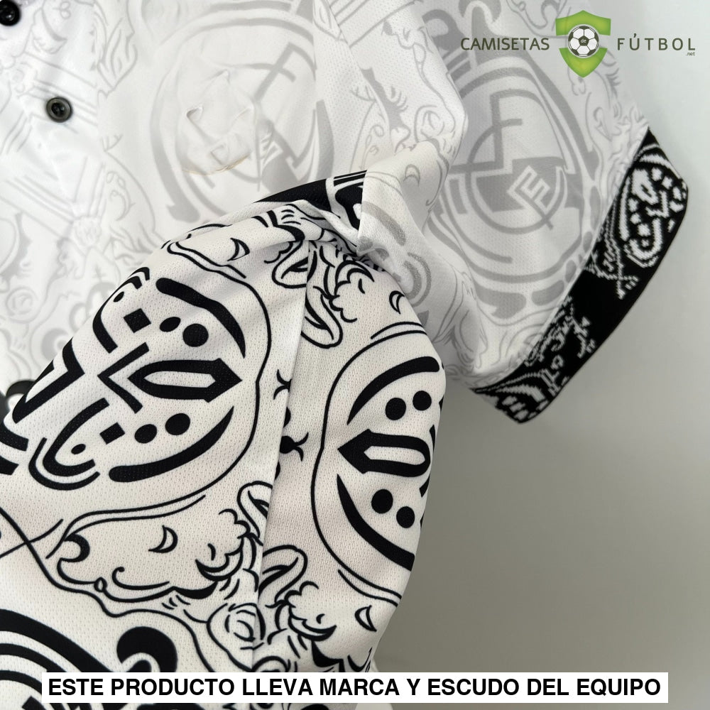 Camiseta Real Madrid 23-24 Edicion Especial Blanco Negro Parche