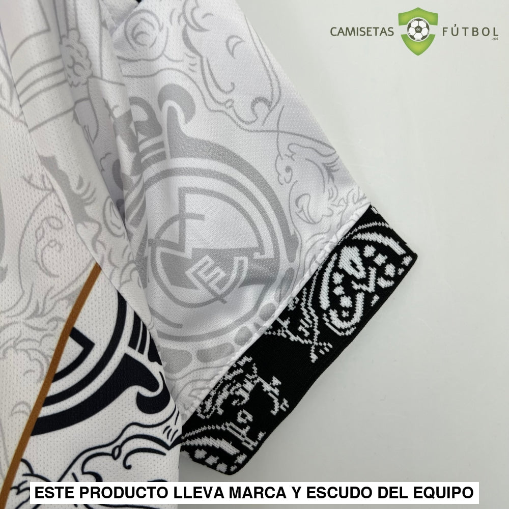 Camiseta Real Madrid 23-24 Edicion Especial Blanco Negro Parche