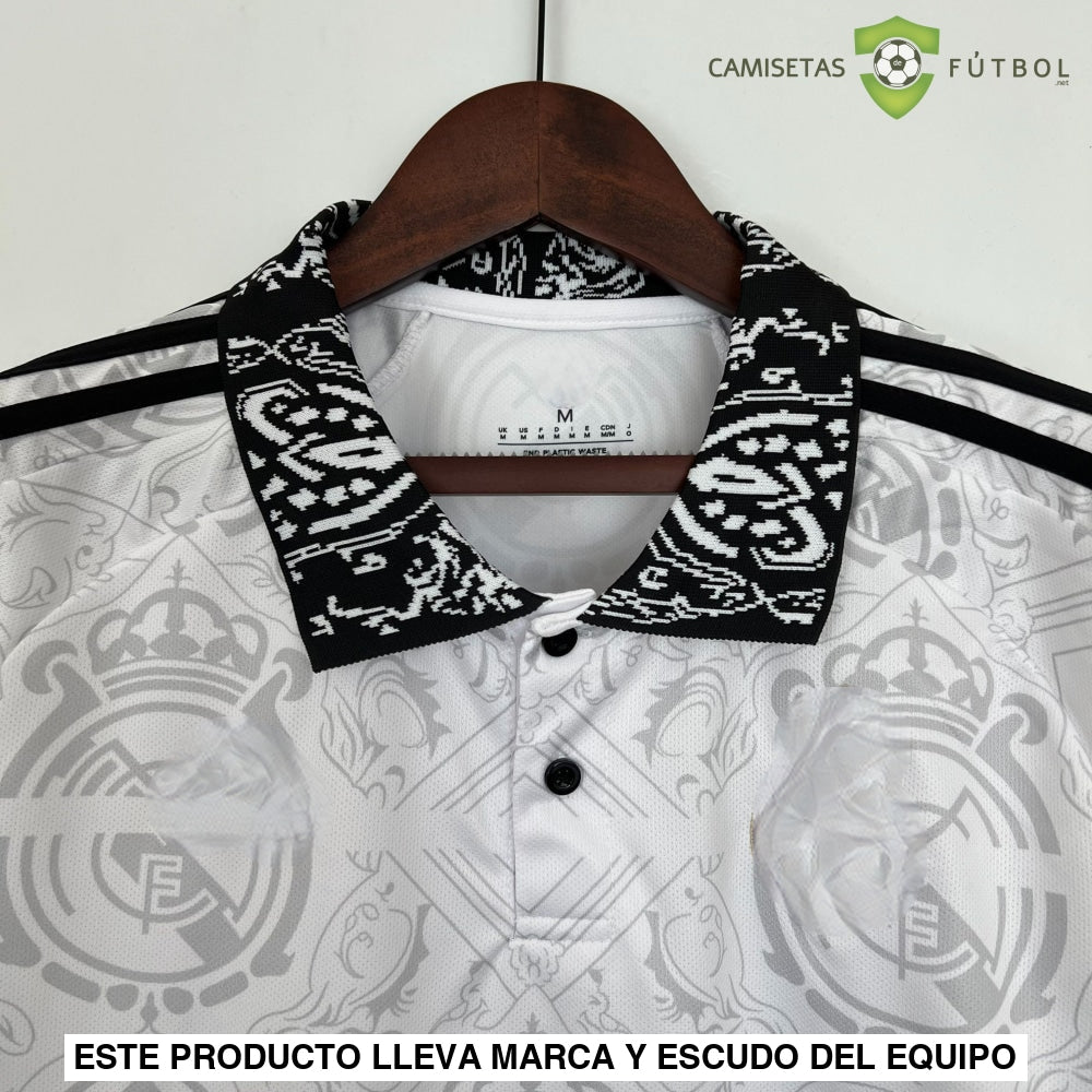 Camiseta Real Madrid 23-24 Edicion Especial Blanco Negro Parche