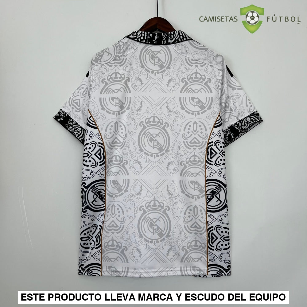 Camiseta Real Madrid 23-24 Edicion Especial Blanco Negro Parche