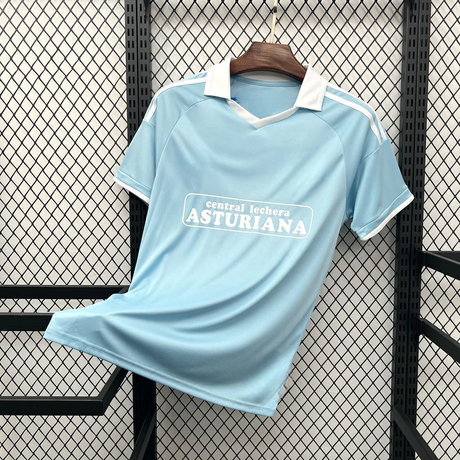 Camiseta Real Oviedo 26-27 Aniversario 100 años en azul claro vista frontal