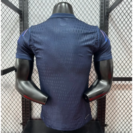 Camiseta Uruguay 26-27 visitante Player Version Mundial 2026 vista trasera con patrón tonal azul oscuro