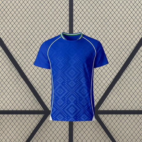 Camiseta Uzbekistán 26-27 local Mundial 2026 vista frontal en azul con detalles blancos