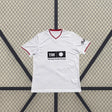 Camiseta Valencia 26-27 local vista frontal en color blanco con cuello en V granate