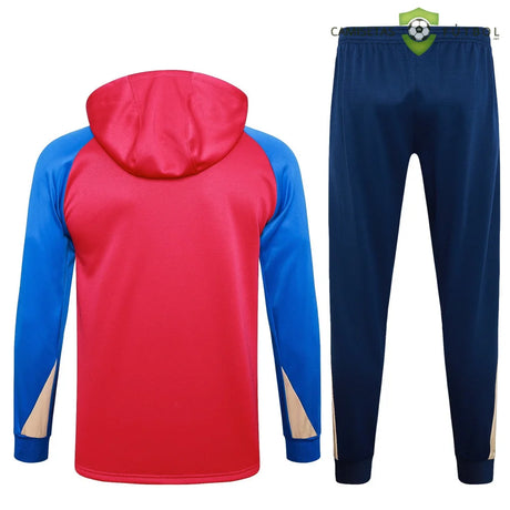 Tuta calcio Barcellona 24-25 mezza zip con cappuccio Modello 6 abbigliamento sportivo
