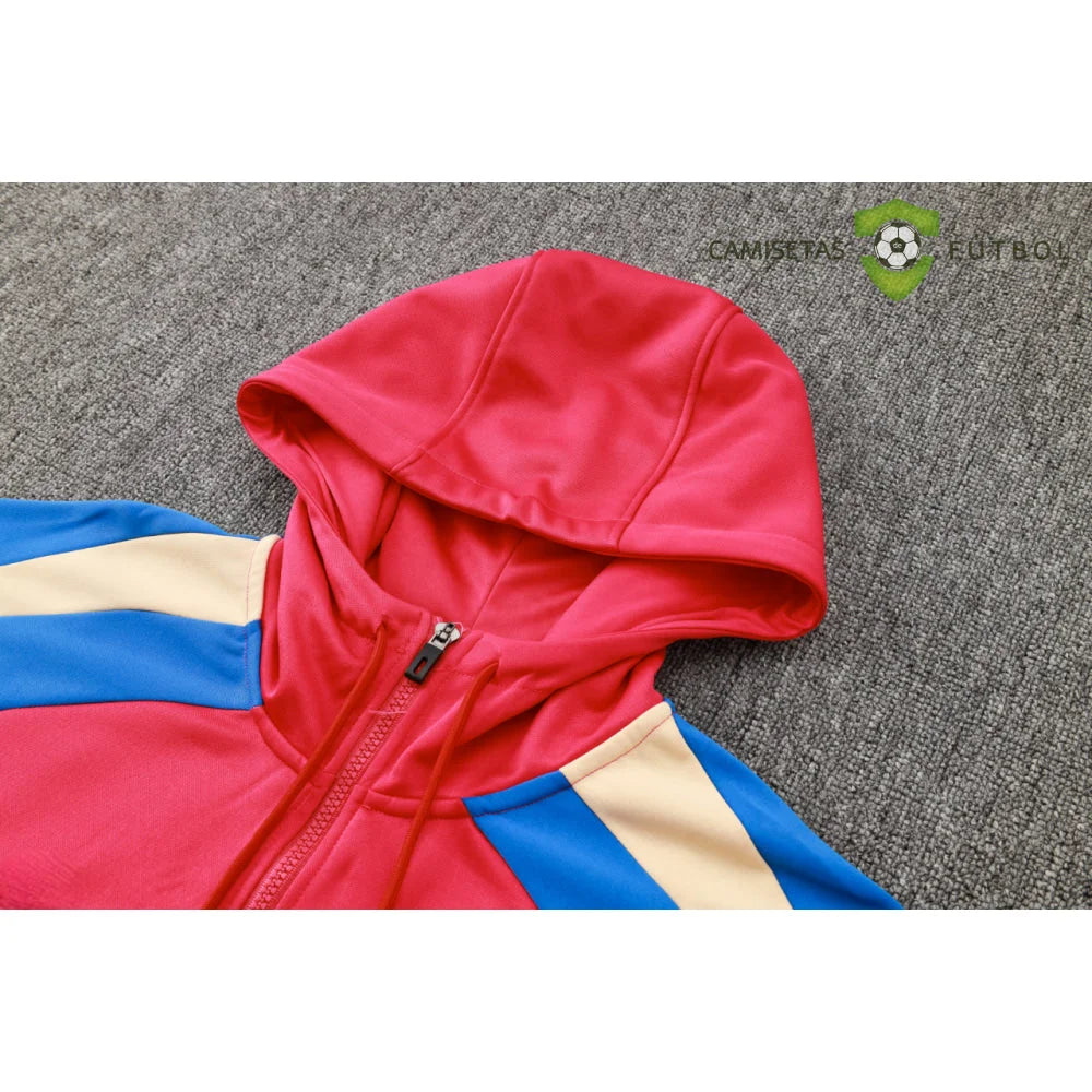 Tuta calcio Barcellona 24-25 mezza zip con cappuccio Modello 6 abbigliamento sportivo