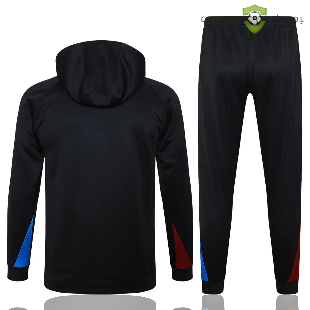 Tuta calcio Barcellona 24-25 mezza zip con cappuccio Modello 8 abbigliamento sportivo