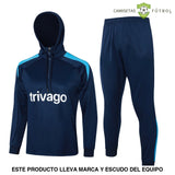 Tuta calcio Chelsea 24-25 mezza zip con cappuccio Modello 2 abbigliamento sportivo