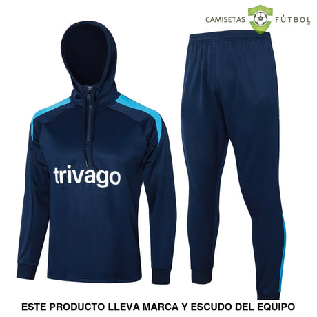 Tuta calcio Chelsea 24-25 mezza zip con cappuccio Modello 2 abbigliamento sportivo