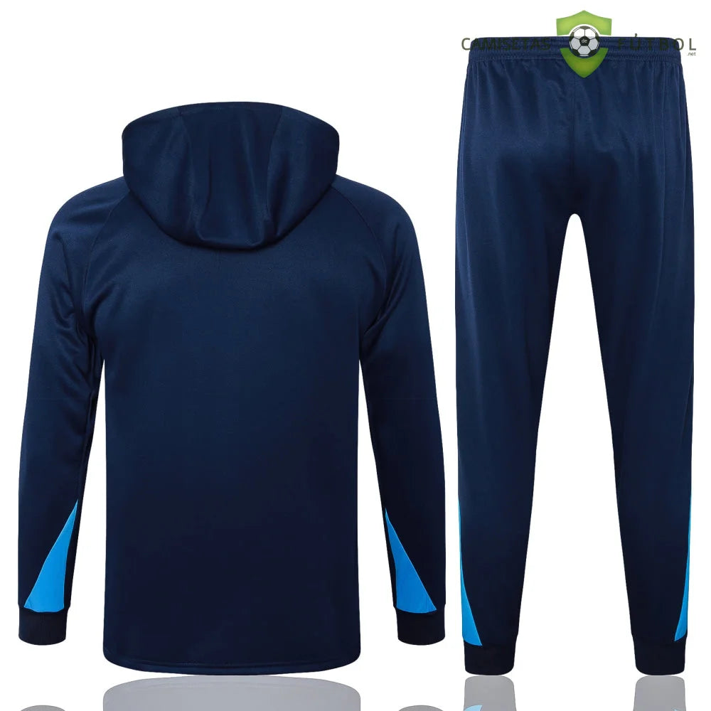 Tuta calcio Chelsea 24-25 mezza zip con cappuccio Modello 2 abbigliamento sportivo