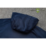 Tuta calcio Francia 24-25 mezza zip con cappuccio Modello 2 abbigliamento sportivo