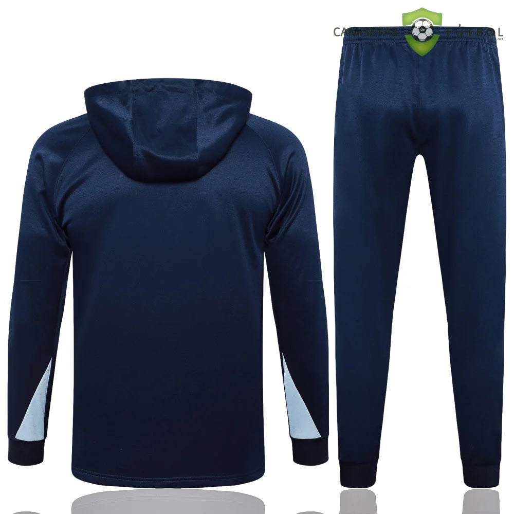 Tuta calcio Francia 24-25 mezza zip con cappuccio Modello 2 abbigliamento sportivo
