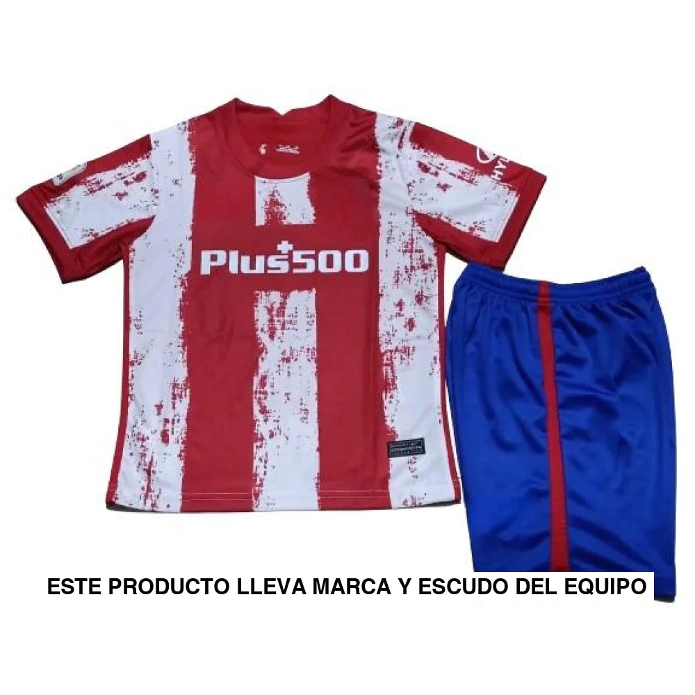 Equipación Atlético de Madrid 21-22 Local Niño (Lleva personalización Fernando 3 La Liga) (ENTREGA EN 24-72 HORAS)