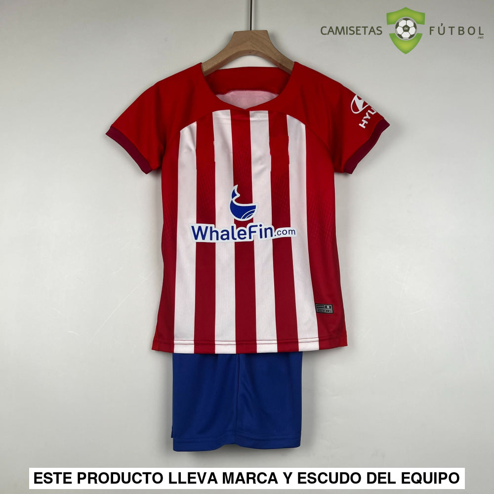 Equipación Atlético De Madrid 23-24 Local Niño (Entrega En 24-72 Horas) Personalizado