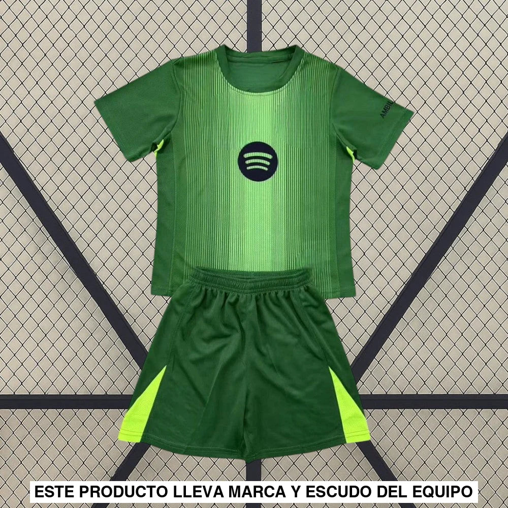 Equipación Barcelona 25 26 Portero Verde. Niño Equipación Niño