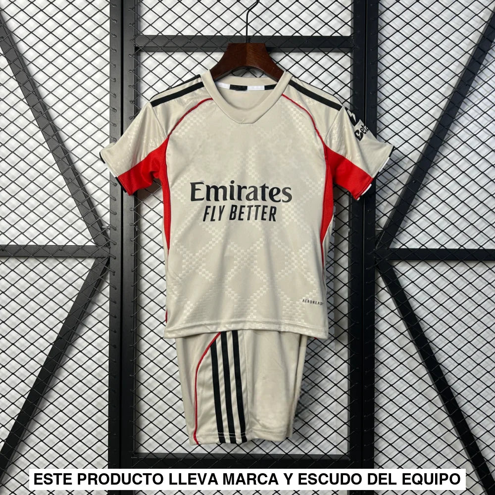 Equipación Benfica 25-26 Visitante Beige Niño Equipación Niño