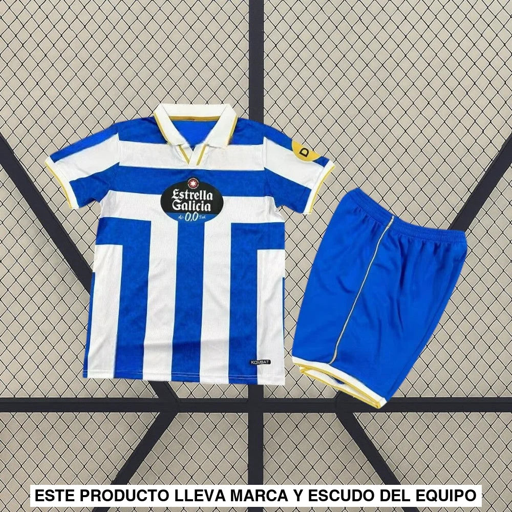 Equipación Deportivo La Coruña 25 26 Local Niño Equipación Niño