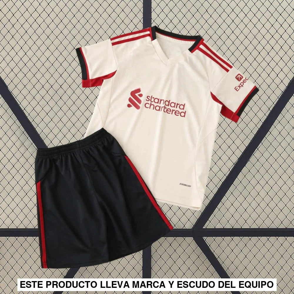 Equipación Liverpool 25 26 Visitante Niño Equipación Niño