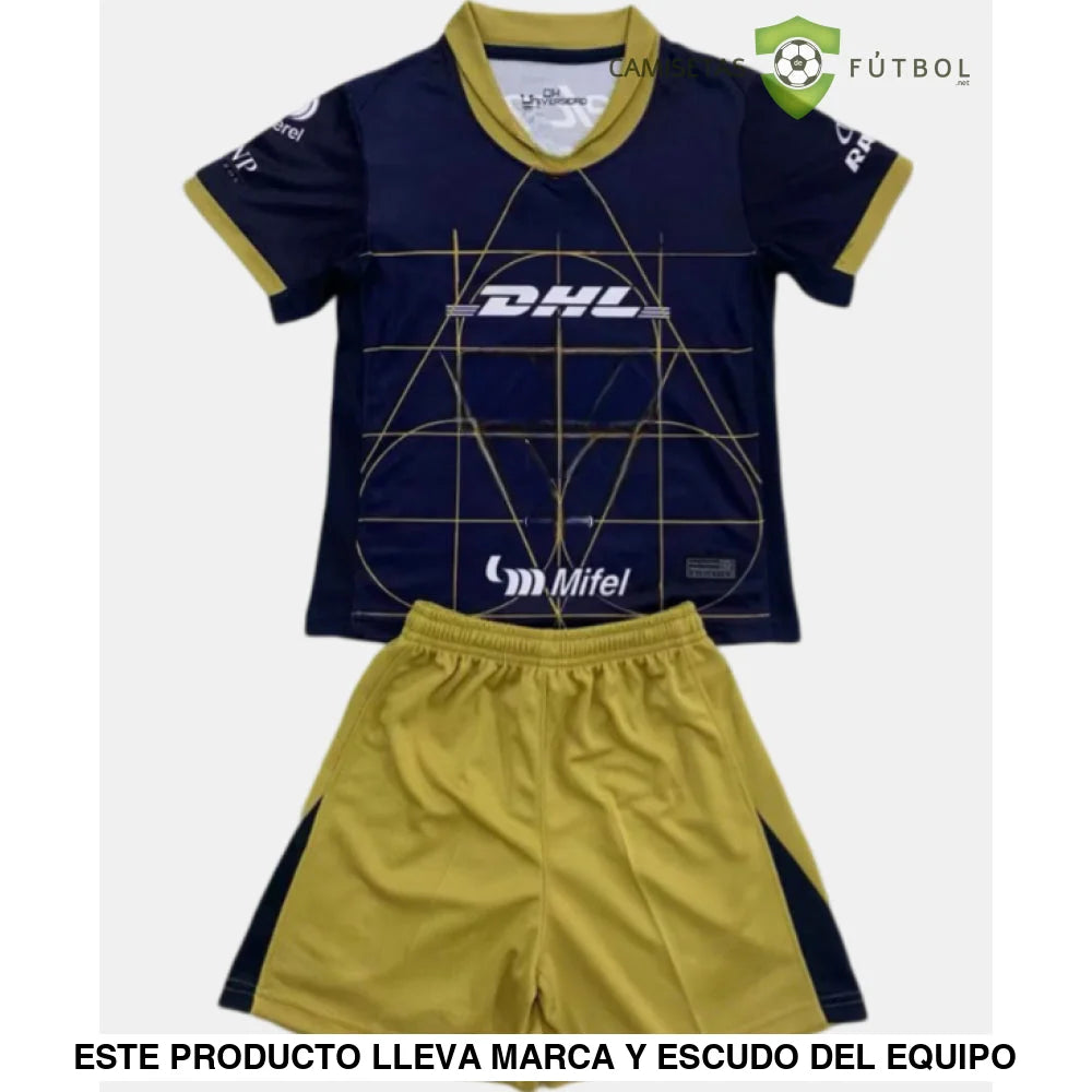 Equipación Pumas Unam 24-25 Visitante Niño Personalizado