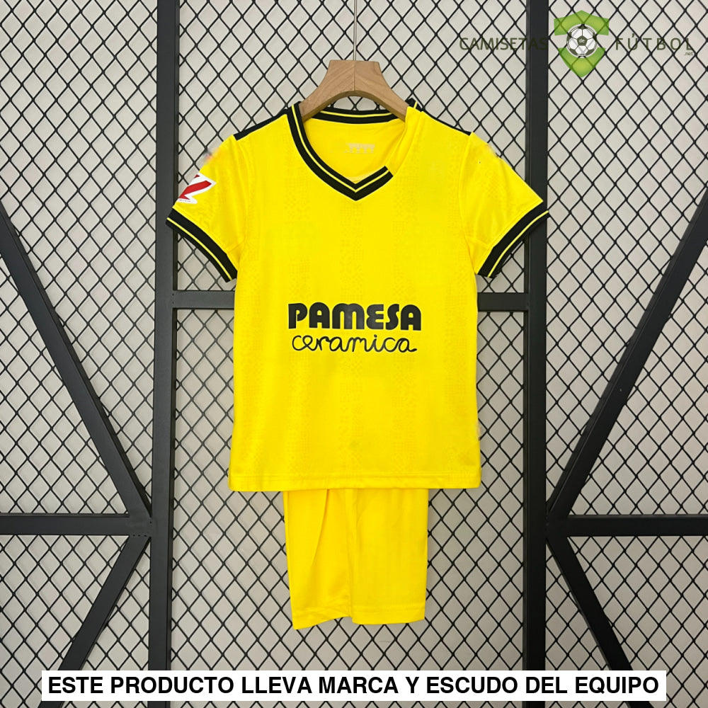 Equipación Villarreal 24-25 Local Niño Personalizado